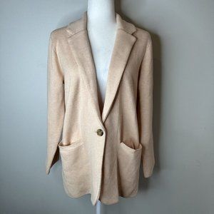 J Crew Sweater Women’s Cecile Cardigan Blazer Heather Pale Peach Wool Blend S